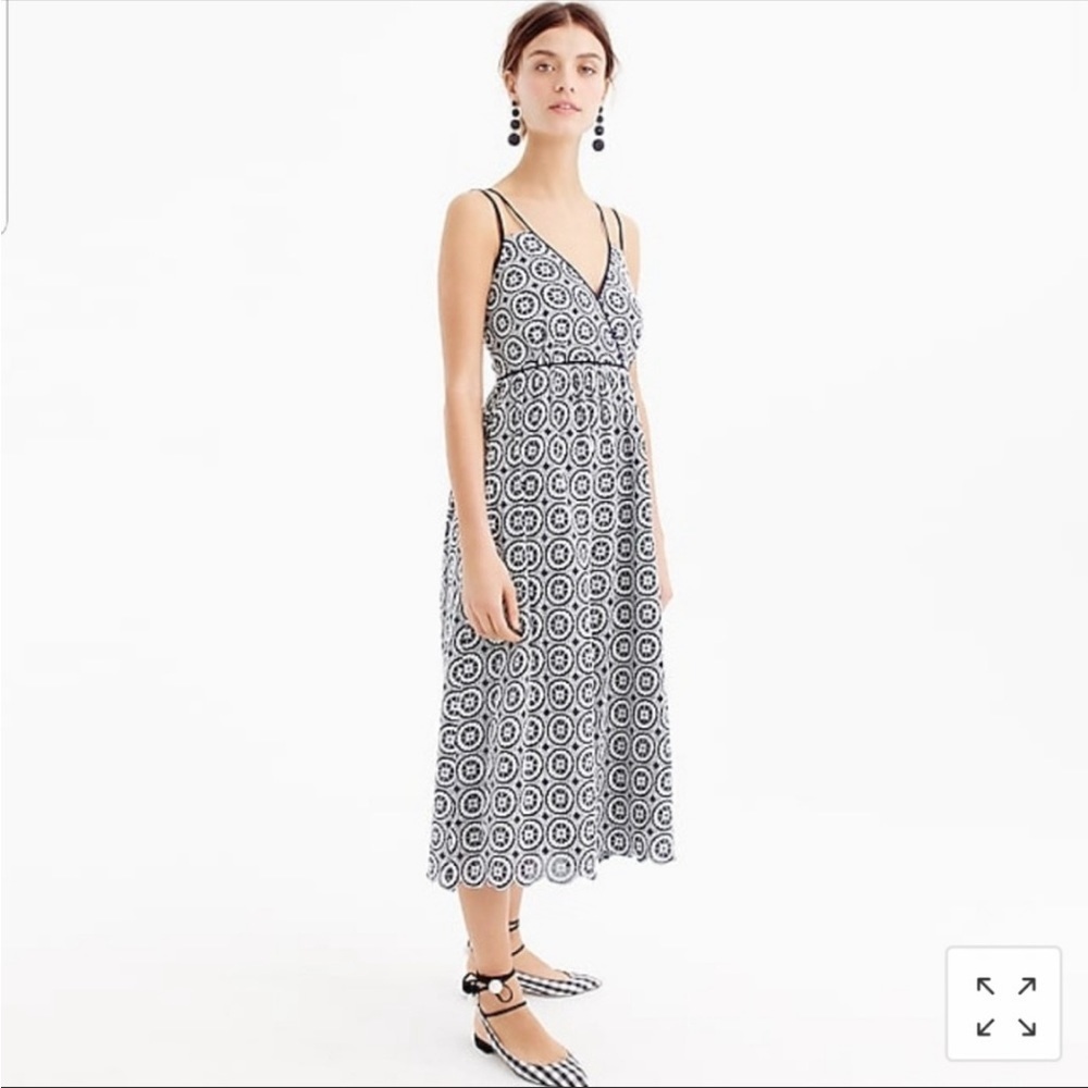 J. Crew Double Strap Midi Dress in Eyelet #G6266 NWT Size 6